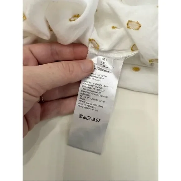 Anthropologie Augustine White Polka Dot 3/4 Sleeve Midi Tiered Dress Size Small - Picture 5 of 7